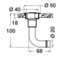 Tanklüfter 90° links Messing verchromt 20 mm